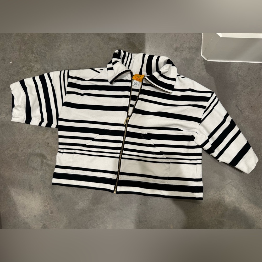 Ruby Rd. Black and White Striped Jacket